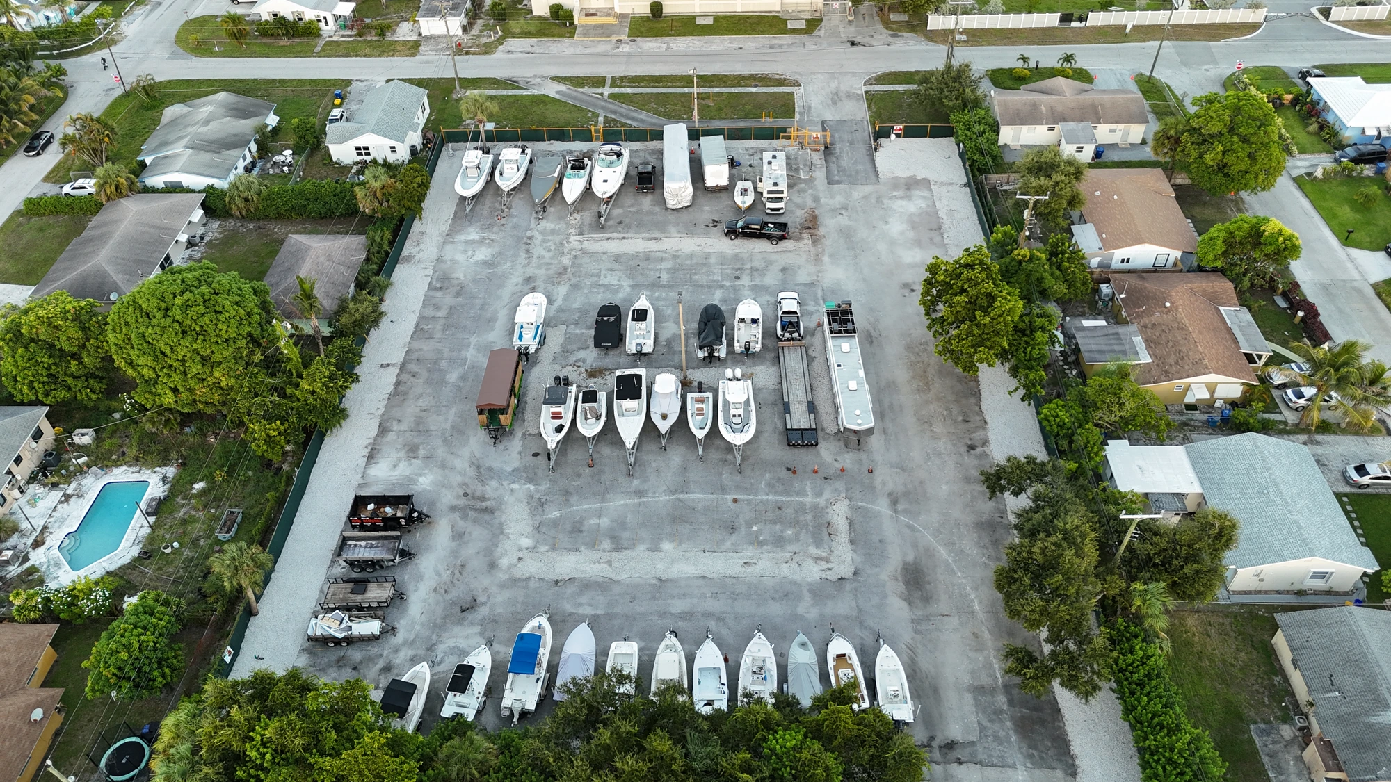Aerial overview of the Avenue E lot