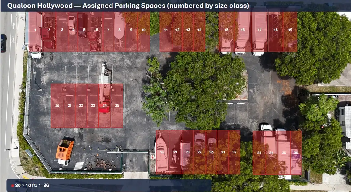 Top-down map of Hollywood spaces