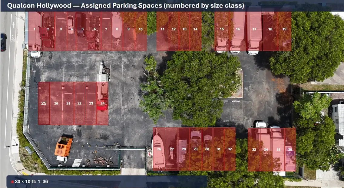 Top-down map of Hollywood spaces