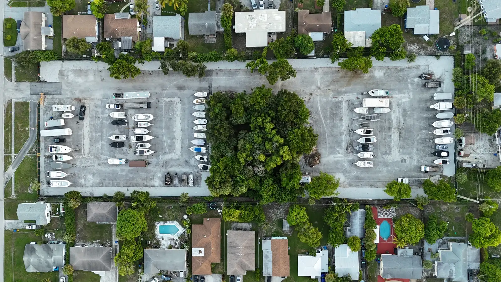 Top-down aerial of the Riviera Beach lot