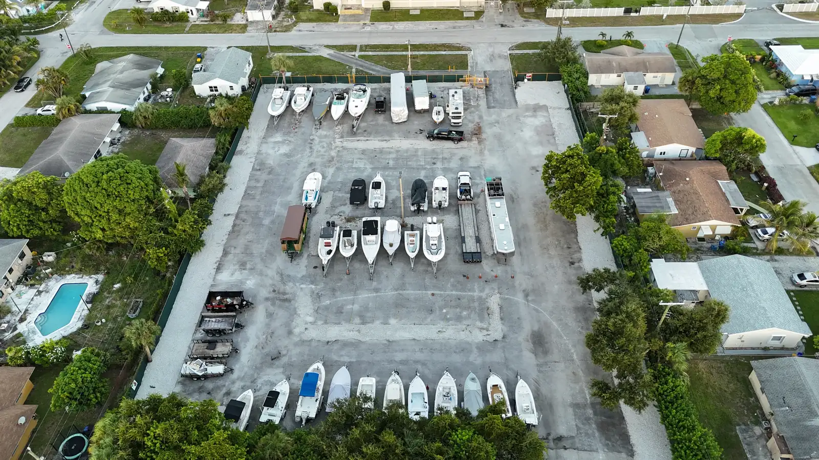 Aerial overview of the Avenue E lot